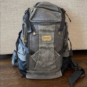 Durable denim backpack